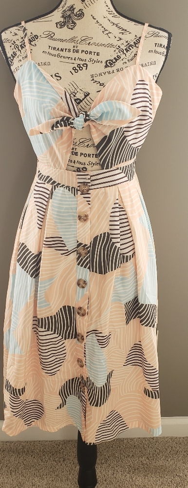 Multi Stripe Skinny Strap Dress